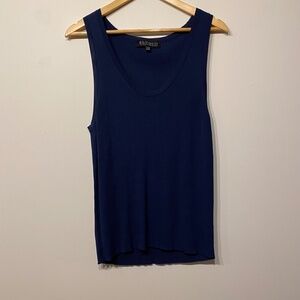**$5 SALE** Eloquii Navy Blue Ribbed Stretchy Scoop Neck Tank Top